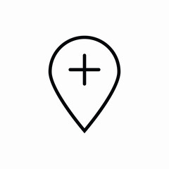 Obraz premium location add plus icon vector sign