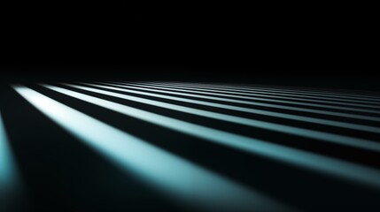 Fototapeta premium laser light casting dynamic shadows on a dark surface, empty space on the right side Ambient Light,generative ai illustration