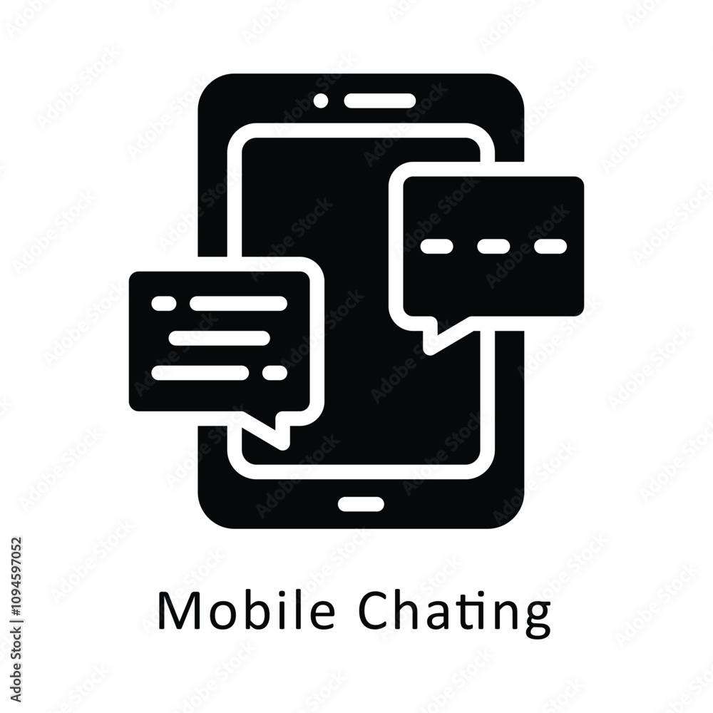 Poster mobile chating vector filled outline icon. ... .. eps 10 file