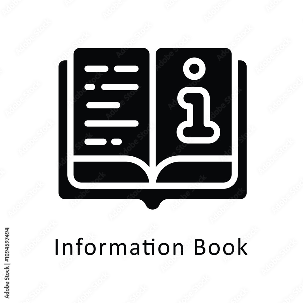 Poster information book vector filled outline icon. ... .. eps 10 file