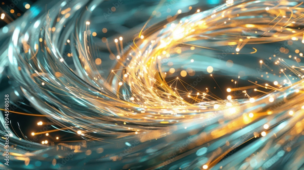 Poster dynamic data transfer visualization digital realm abstract graphic design modern environment aesthet