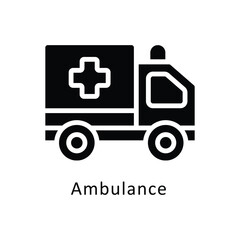 Ambulance vector Filled Outline Icon. ...  .. Eps 10 file