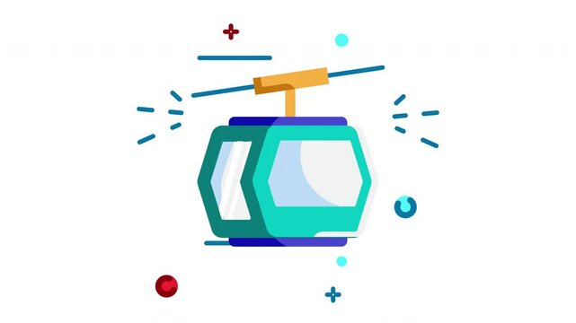 Chairlift animated icon. Motion graphic animation winter themed