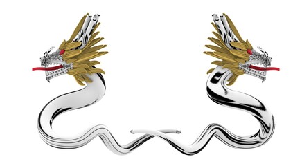 3d illustration dragon abstract flower glass background elegant white light