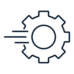Concept of speeding up the work process. Vector linear icon isolated on white background.