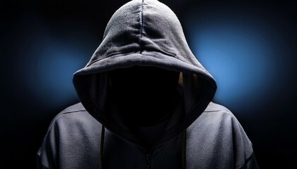 Mystery in Shadows - An anonymous figure shrouded in darkness with only the outline of a hooded top visible.”