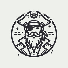 Minimalist Pirate Illustration in Vector Style
