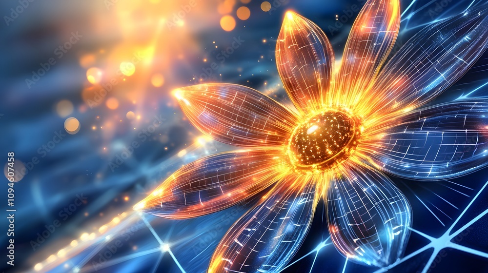 Poster digital floral art creation virtual space graphic design abstract environment close-up view innovati