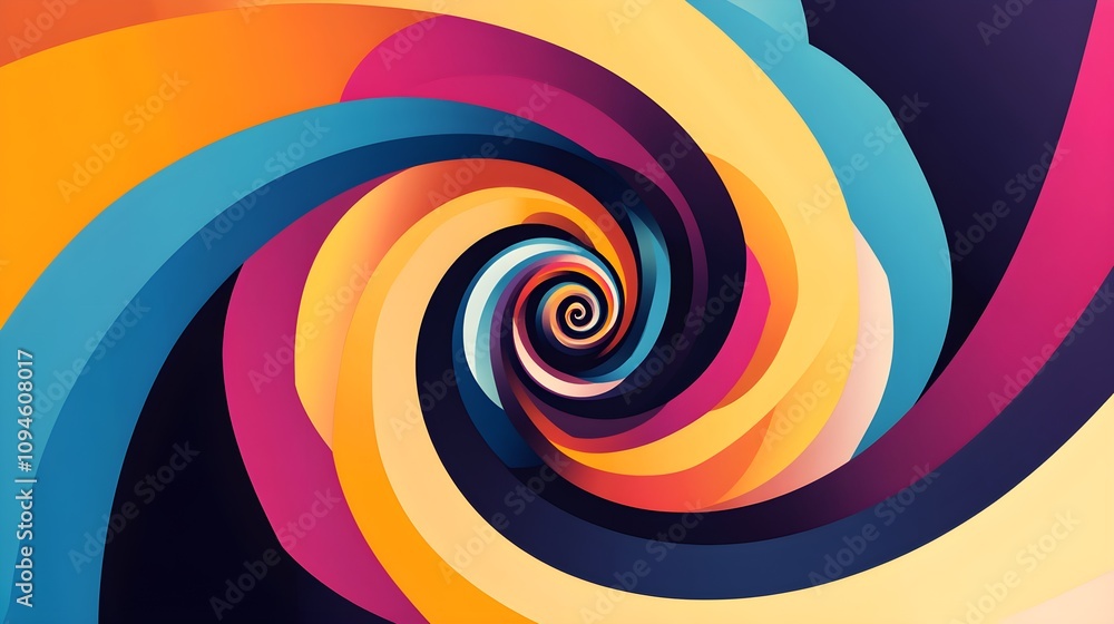 Poster dynamic swirl of colorful patterns abstract art visual design creative environment artistic perspect