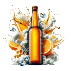 beer bottle and glass
