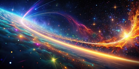 Obraz premium Cosmic light trails, mysterious glow, macro photography.