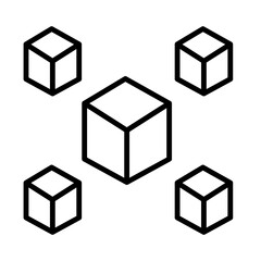 3D Box line icon