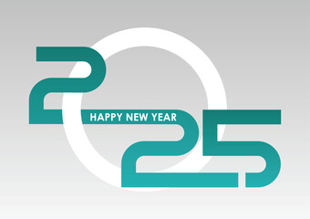 Happy New Year 2025 typography text design. Vector illustration for calendar, banner, poster, greeting card and invitation.