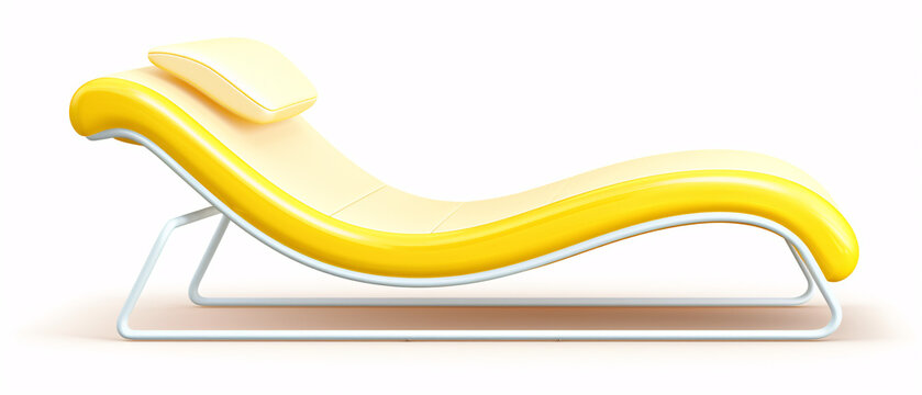 recommend clip art: Chaise longue isolated, yellow and white color, elegant illustration of a stylish lounge chair design