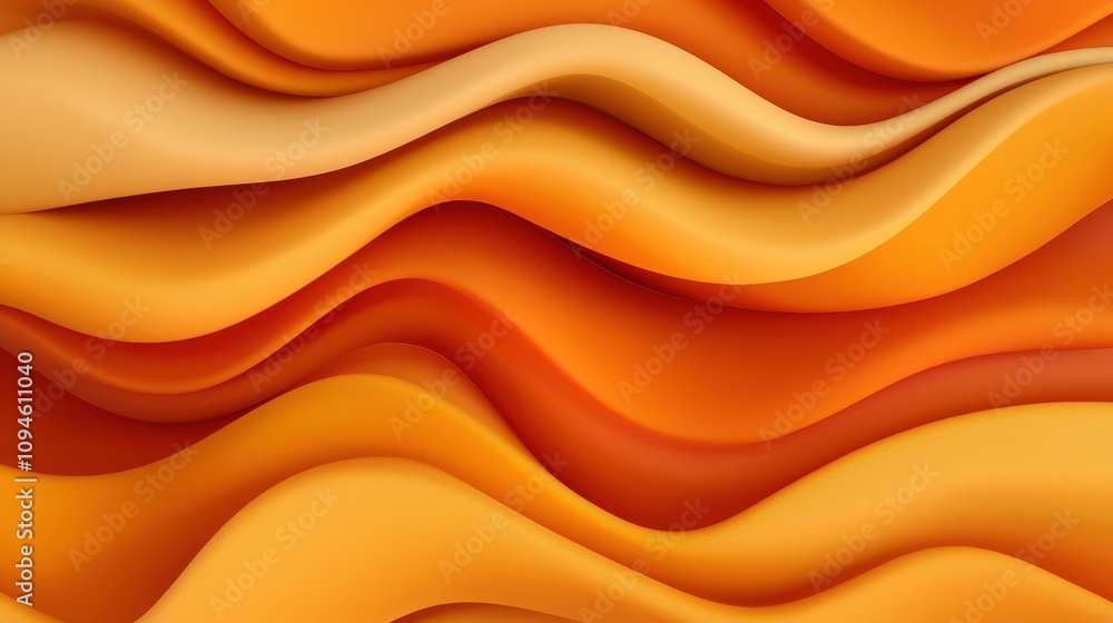 Poster a wavy pattern of warm orange and yellow tones, creating a smooth and vibrant abstract design.