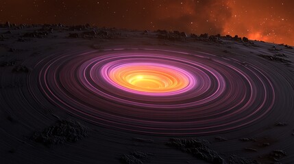 Obraz premium Abstract representation of a cosmic phenomenon with swirling colors and a glowing center.