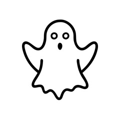 Obraz premium Cute cartoon ghost with wide eyes and an open mouth, perfect for festive decorations and Halloween themes
