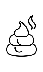 Whimsical illustration of a stylized poop emoji with steam rising, showcasing a playful cartoon design that adds humor to social media context