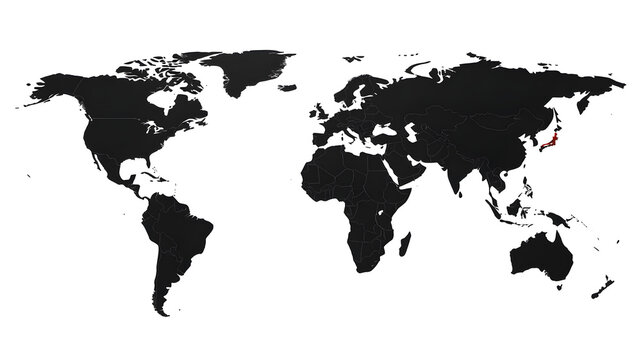 Fototapeta World map, map of the world, world map on a white isolated background, world map texture