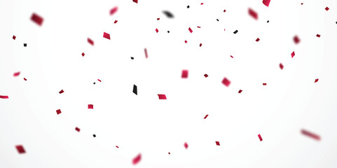 Rain red confetti, celebrations banner and backgrounds