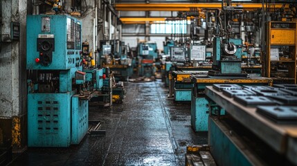 A View of a Busy, Industrial Machine Shop