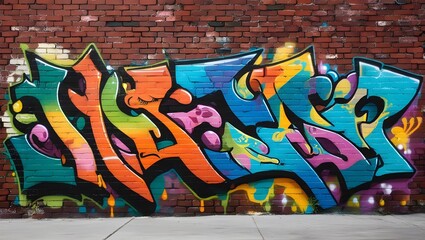 Brick Wall Graffiti Art Background
