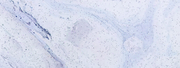 Abstract art background light blue and white colors. Watercolor painting on canvas with shiny sparkles.