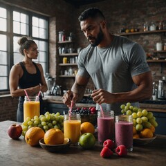 Fototapeta premium Discuss the role of fruit smoothies in fitness routines.