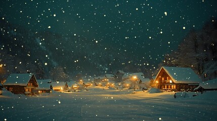 Fototapeta premium Digital technology winter snowflake illustration poster background