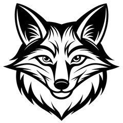 black and white fox head