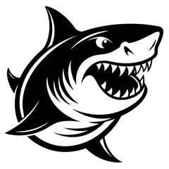 shark cartoon isolated on white