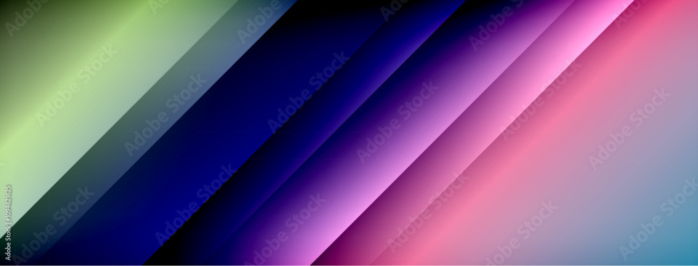 Poster Dynamic shadow lines with gradient colors geometric background