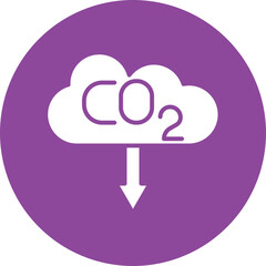 Low Carbon glyph circle icon