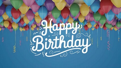 happy birthday card with balloons