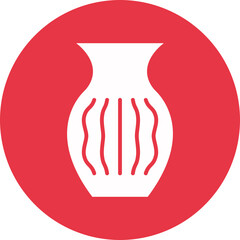 Vase glyph circle icon