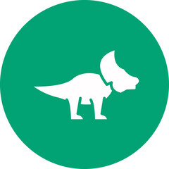 Triceratops glyph circle icon