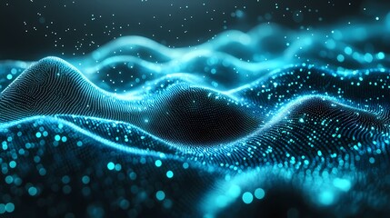 Digital technology Abstract wave particle illustration poster background