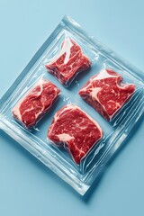 Artificial Meat in vacuum Packaging. Generative Ai