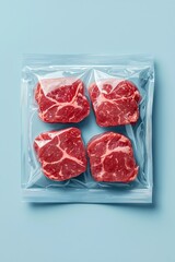 Artificial Meat in vacuum Packaging. Generative Ai