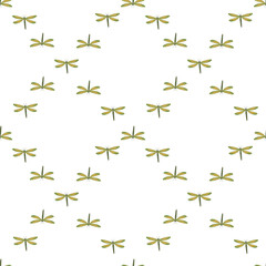 A seamless vector pattern featuring dragonflies arranged in a diamond shape. Perfect for fabric, wallpaper, and nature-themed stationery. Ideal for elegant and unique designs.
