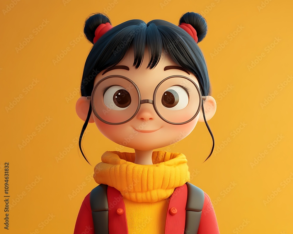 Poster animated 3d character concepts, cute 3d animated character concept