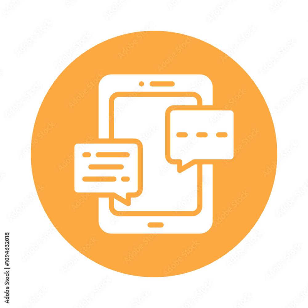 Poster mobile chating vector glyph circle icons... .. eps 10 file
