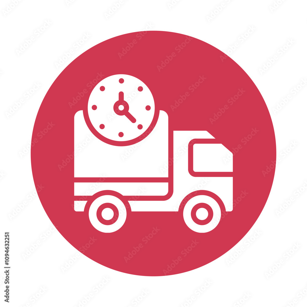 Poster on time delivery vector glyph circle icons... .. eps 10 file