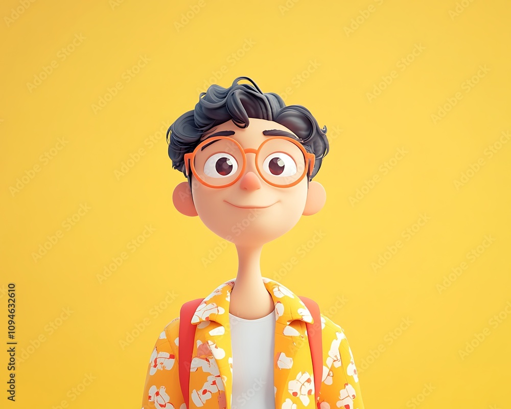 Poster animated 3d character concepts, charming 3d animated character concept design