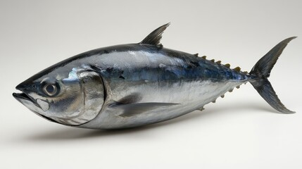 Fresh whole tuna fish on white background. (3)