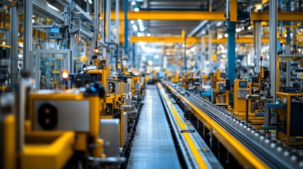A View Down a Modern Industrial Assembly Line