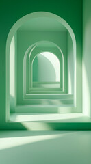 Abstract 3d rendering of a modern geometric background. Minimalistic design for poster, cover, branding, banner, placard. light green style
