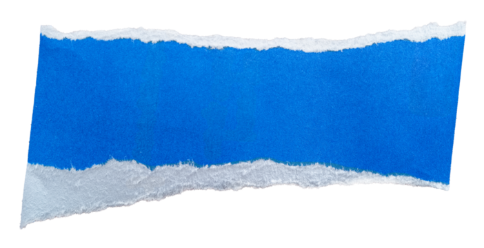 morceau de carton bleu déchiré, png sur fond transparent