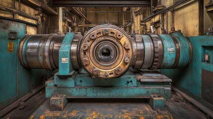 Industrial Machinery with Gears and Bearings in a Factory Setting