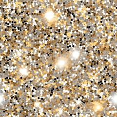 Fototapeta premium Christmas seamless pattern sequin glowing silver and golden, sparkly background. As holiday wrapping paper, festive digital paper, packaging, card, backdrop, 